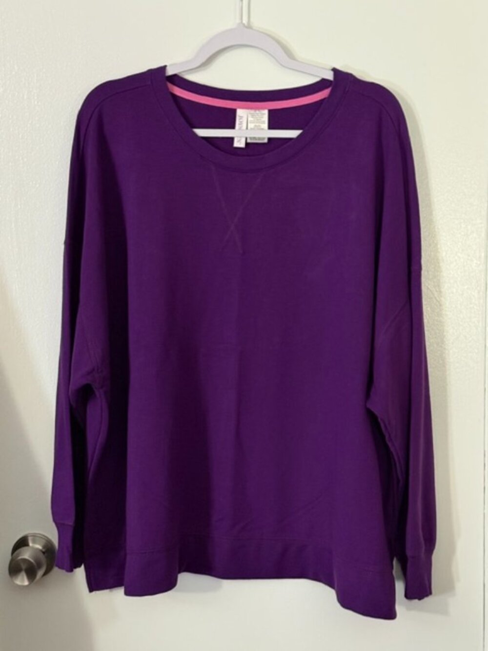 Joyspun Purple Crewneck Sweatshirt Size 3X (22W-24W) Long Sleeve Cozy